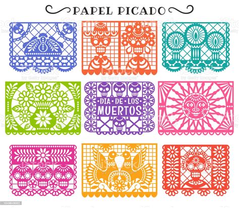 Día de muertos) and the roman catholic holiday all souls' day. Ilustración de Día De Los Muertos Papel Picado y más ...