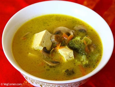 Terrific Thai Coconut Curry Soup Recipe Eggless Cooking