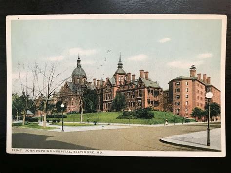 Vintage Postcard John Hopkins Hospital Baltimore Maryland United States Maryland