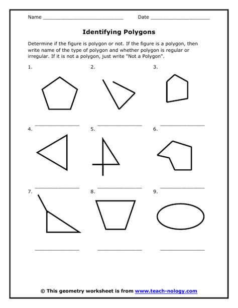 Polygons Worksheets
