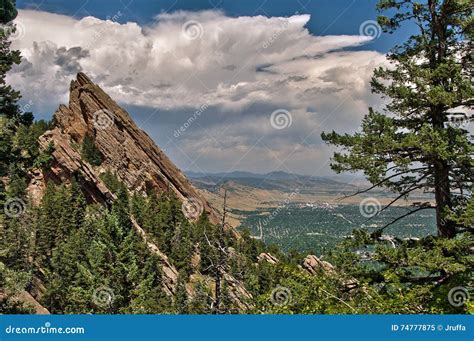 Boulder Colorado Vista From Flatiron Summit Stock Image Image Of