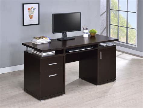 It even has space for home decor items like an accent lamp and decorative plants. TRACY DESK - Contemporary Cappuccino Computer Desk ...