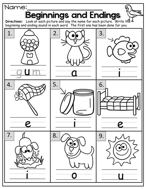 Beginning Middle And Ending Sounds Worksheets For Kindergarten Pdf