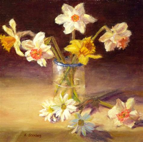Daffodil Painting Floral Still Life Original By Kimstenbergfineart