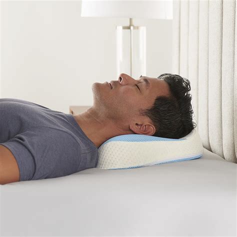 the back sleeper s neck support pillow hammacher schlemmer