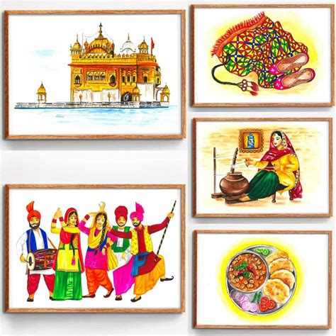Punjabi Watercolour Painting Punjab Wall Art Sikh Painting Etsy