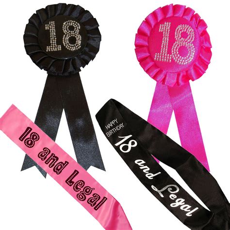 This shiny birthday sash features an 'it's my birthday' headline with space to add her age with the included stickers. 18th Birthday Party Accessory - Rosette Badge - Sash ...