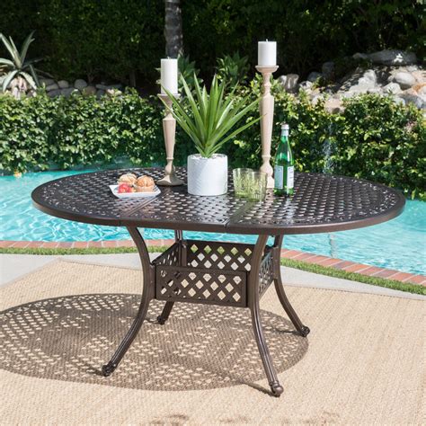 Outdoor Expandable Aluminum Dining Table Nh372103 Noble House Furniture