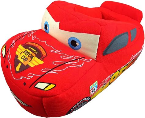 Disney Boys Lightning Mcqueen Cars Slippers Red Size Small 5 6 M Us