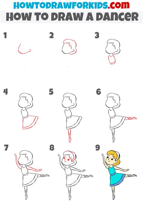 How To Draw A Dancer Easy Drawing Tutorial For Kids
