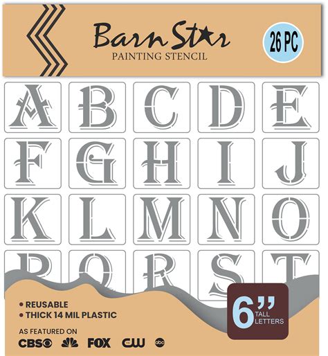 Old English Letter Stencils Kit 6 Inch Tall Letters Reusable Pai