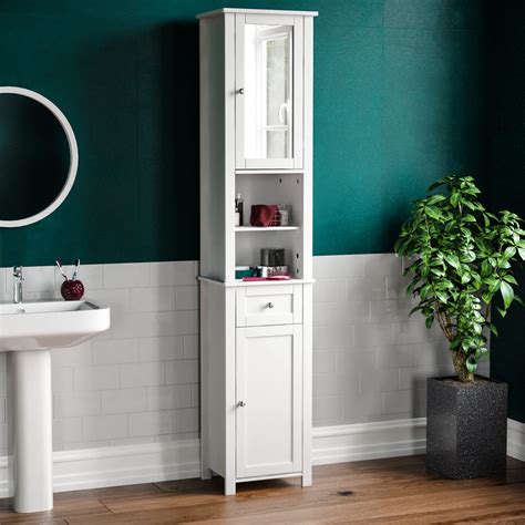 Buy Bath Vida Priano Tall Mirrored Bathroom Cabinet Storage Cupboard