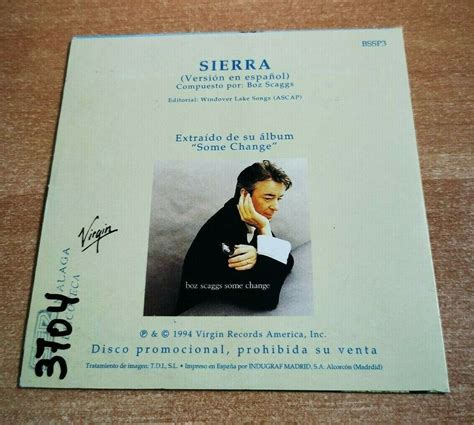 Boz Scaggs Sierra Sung In Spanish Ultra Rare Spanish Promo Cd Single