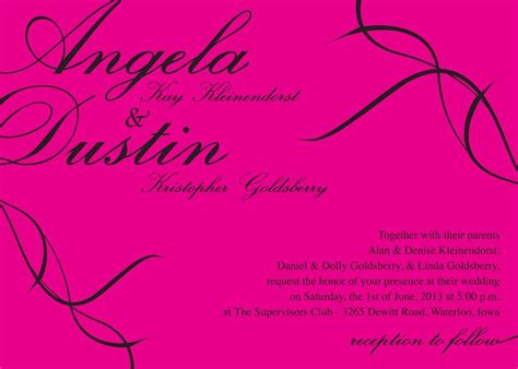 Pink And Black Wedding Invitation Customized Graphic Design Jo