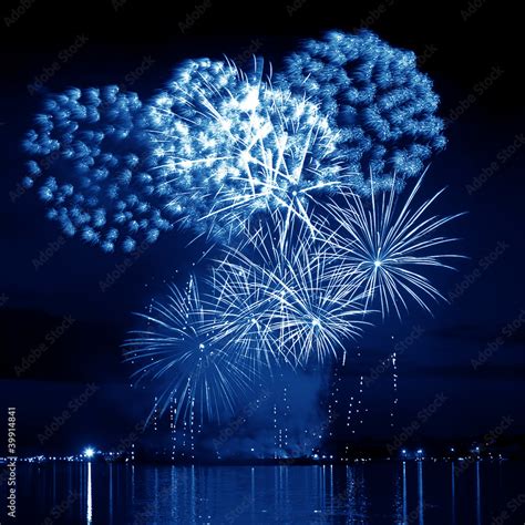 Celebratory Blue Firework Stock Photo Adobe Stock