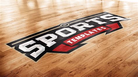 Basketball Court Photoshop Logo Mockup Sports Templates