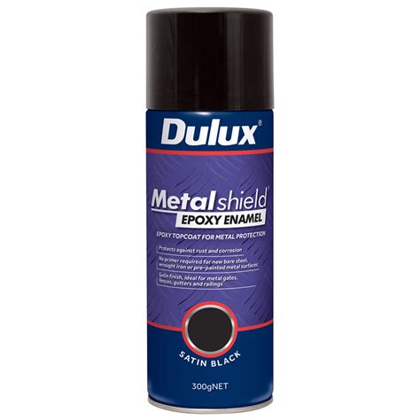 Dulux Metalshield 300g Satin Black Epoxy Enamel Spray Paint
