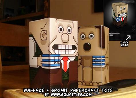 Ninjatoes Papercraft Weblog Wallace And Gromit Squatties Papercraft Toys