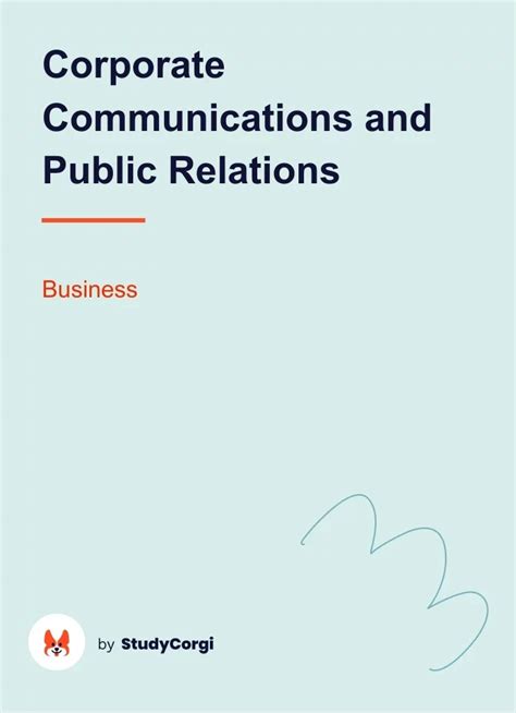 Corporate Communications And Public Relations Free Essay Example