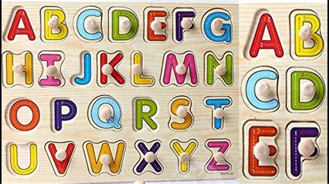 Wooden Abc Board Puzzle A Z Alphabet Board With Knobs Learning