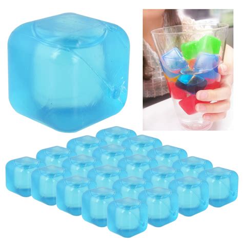 20 Pack Reusable Plastic Silicone Freezer Ice Cubes Frozen Cold Drink