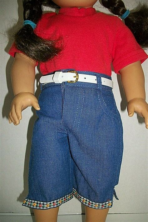 3 Piece Blue Jean Capri Outfit Fits 18 American Girl Type Doll Clothes~ New Ebay