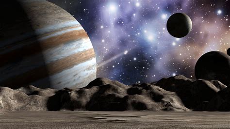 Jupiter Moons In Space Landscape Stock Motion Graphics Sbv 313151274