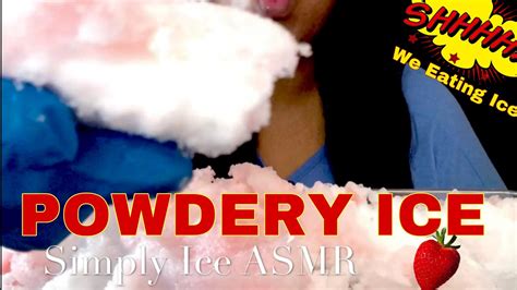 Asmr Powdery Ice Eating With Hands Relaxing Sounds Big Bites 얼음
