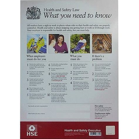 New poster reduces admin costs as you no longer have to update additional information. Health And Safety Law Poster in 2020 | Health and safety ...