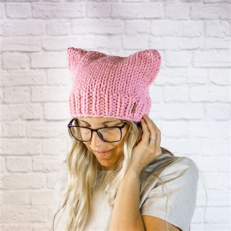 pink pussy hat pussyhat project pussy cat ears hat pink cat etsy