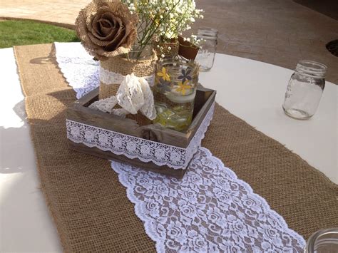 Lace And Burlap Table Runners Table
