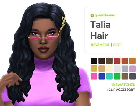 Talia Hair Greenllamas Greenllamas On Patreon Sims Hair Sims 4 Sims