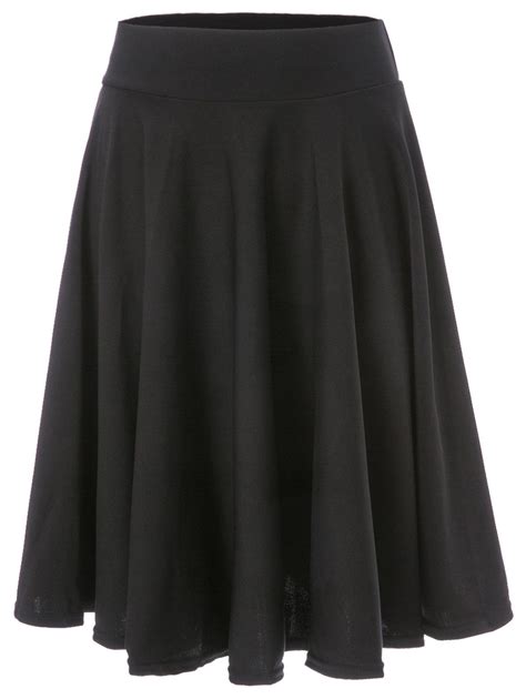 17 Off 2020 Ol Style Womens High Waisted Solid Color Flare Skirt In