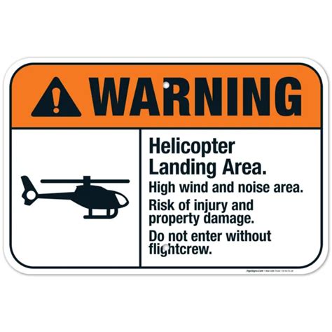 Helicopter Landing Area Sign Ansi Warning Sign 1299 Picclick