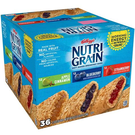 Nutri Grain Kelloggs Cereal Bars Variety Pack 13 Oz 1 Pack 36count