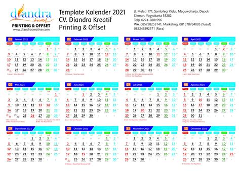 Die jahresplaner zum ausfüllen und ausdrucken kommen mit allerlei nützlichen features: Template Kalender Gratis 2021 | Cetak Kalender Jogja