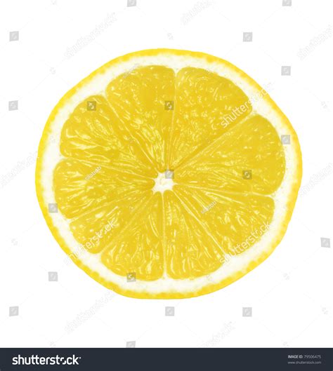 Slice Of Lemon Isolated On White Background Stock Photo 79506475