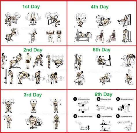 The Perfect 6 Day Beginners Bodybuilding Program Weekly Workout