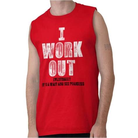 I Workout Eventually Funny Gym Lazy Slacker Casual Tank Top Tee Shirt Women Men Ebay