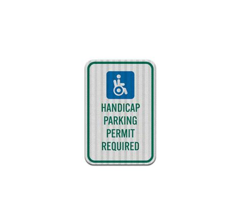 Shop For Handicap Parking Permit Aluminum Sign Hip Reflective Best