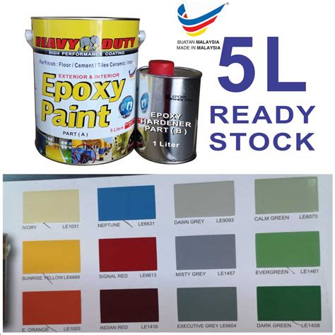 Heavy Duty Brand 5l Set Two Pack Epoxy Floor Paint 4 Liter 1