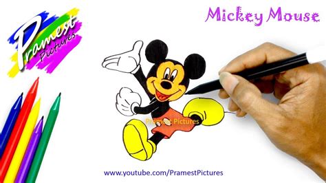 Mickey Mouse Cara Menggambar Dan Mewarnai Gambar Kartun Anak Youtube