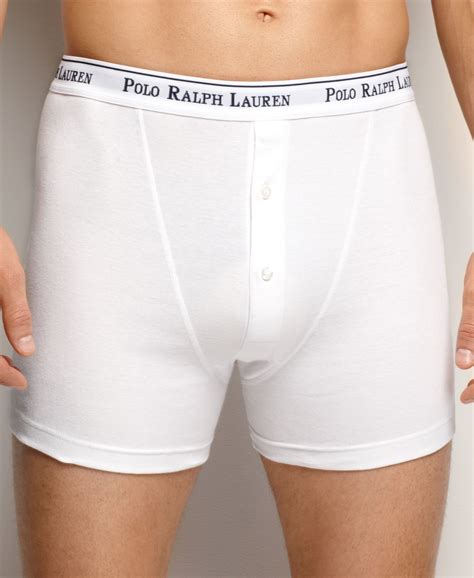 polo ralph lauren men s underwear signature cotton button fly boxer brief in white for men lyst