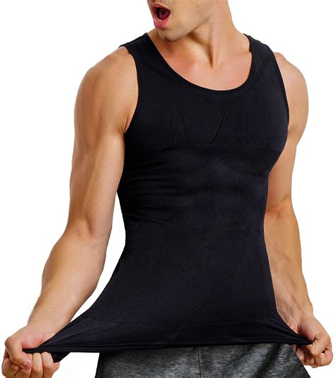 Molutan Mens Compression Shirt Slimming Body Shaper Vest Sleeveless