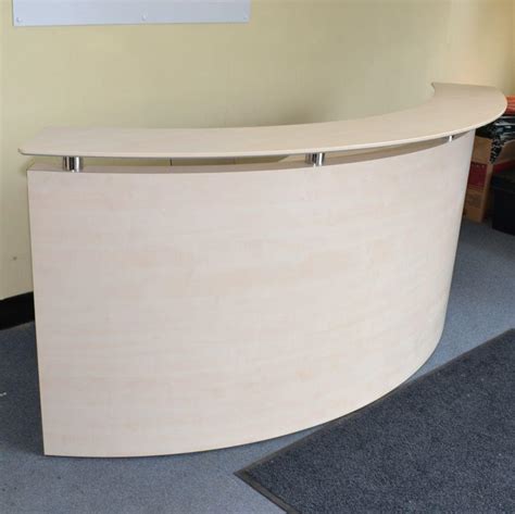 Light Maple Curved Reception Desk