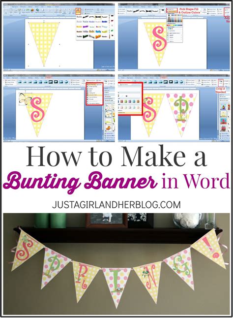 How To Make A Bunting Banner In Microsoft Word Printable Banner