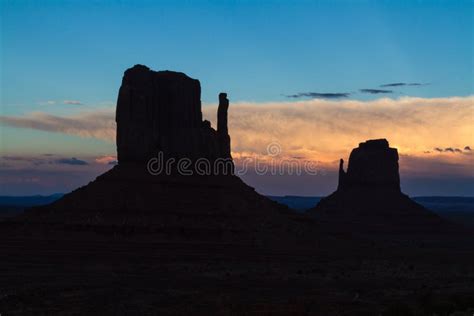 Silhouette Of Monument Valley Stock Photo Image Of Dramatic Canyon