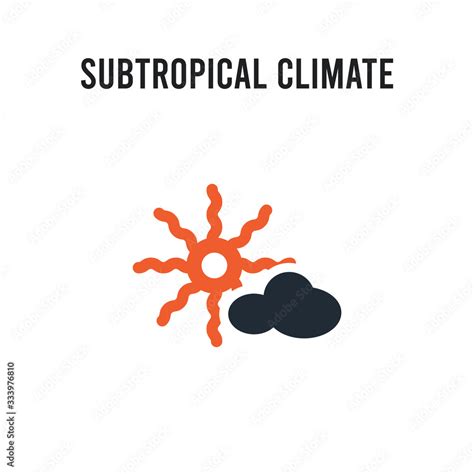 Subtropical Climate Vector Icon On White Background Red And Black