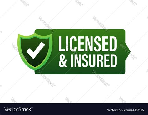 Licensed And Insured Icon With Tick Mark Vector Image