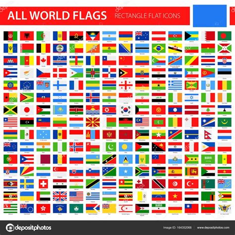 Flat Flag Icons All World Vector Stock Vector Image By ©dikobrazik